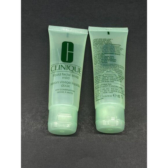 2 Clinique Liquid Facial Soap Mild Dry Combination 1.7 oz/50ml - Picture 3 of 4